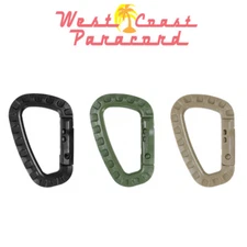 West Coast Paracord Tactical Carabiner Lanyard Keychain – 6 Pack – 3 Colors