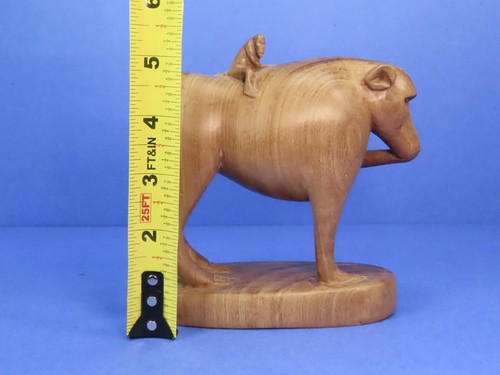Hand Carved Wood Monkey Baboon w/ Baby Figure / Statue 5.5" Kenya Africa - Picture 16 of 18