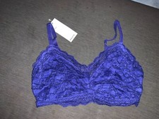 M S Bralette Non-Wired All Over Lace Fully Lined 12 D-E Cup Ultraviolet BNWT