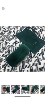 NEW GUCCI TEAL GREEN VELVET LARGE CASE EYEGLASSES SUNGLASSES  display picture 2