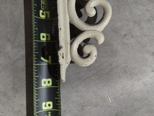 4 Off white Cream Ornate Cast Wrought Iron Wall shelf corner Brackets Old House - Picture 16 of 18