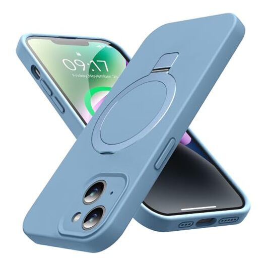 Mag-Ring Designed for Case, Liquid Silicone [Moisturizing iPhone 14 Sky Blue