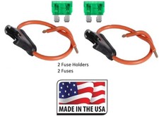 2 12 GAUGE ATC FUSE HOLDER IN-LINE WITH 2 30 AMP FUSE Made in USA