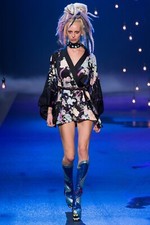 Marc Jacobs Runway Spring 2017 $2,800 Black Silk Floral Sequin Kimono Mini Dress