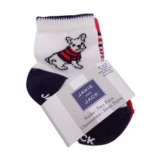 NWT Janie And Jack Baby Socks Multicolor 0-3 Months Bully Dog Striped 2-Pairs