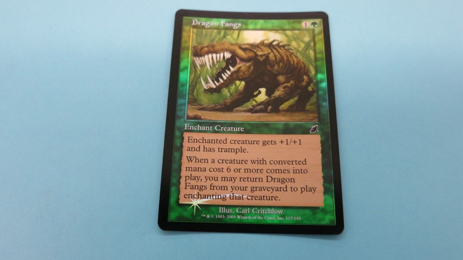 FOIL  DRAGON FANGS ENCHANT CREATURE  COMMON  SCOURGE  MAGIC GATHERING MTG  NM