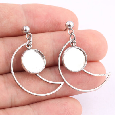 20pcs Stainless Steel Earring Studs12mm Cabochon Setting