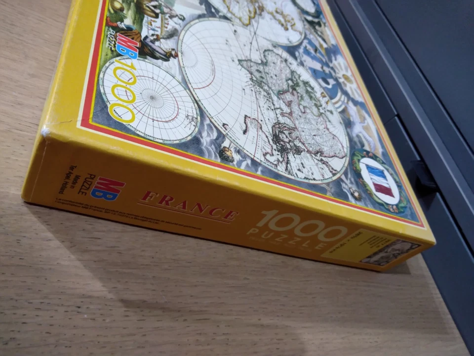Nuovo MB France Puzzle 1000 pezzi Mappamondo scatola senza pellicola - Immagine 3 di 4