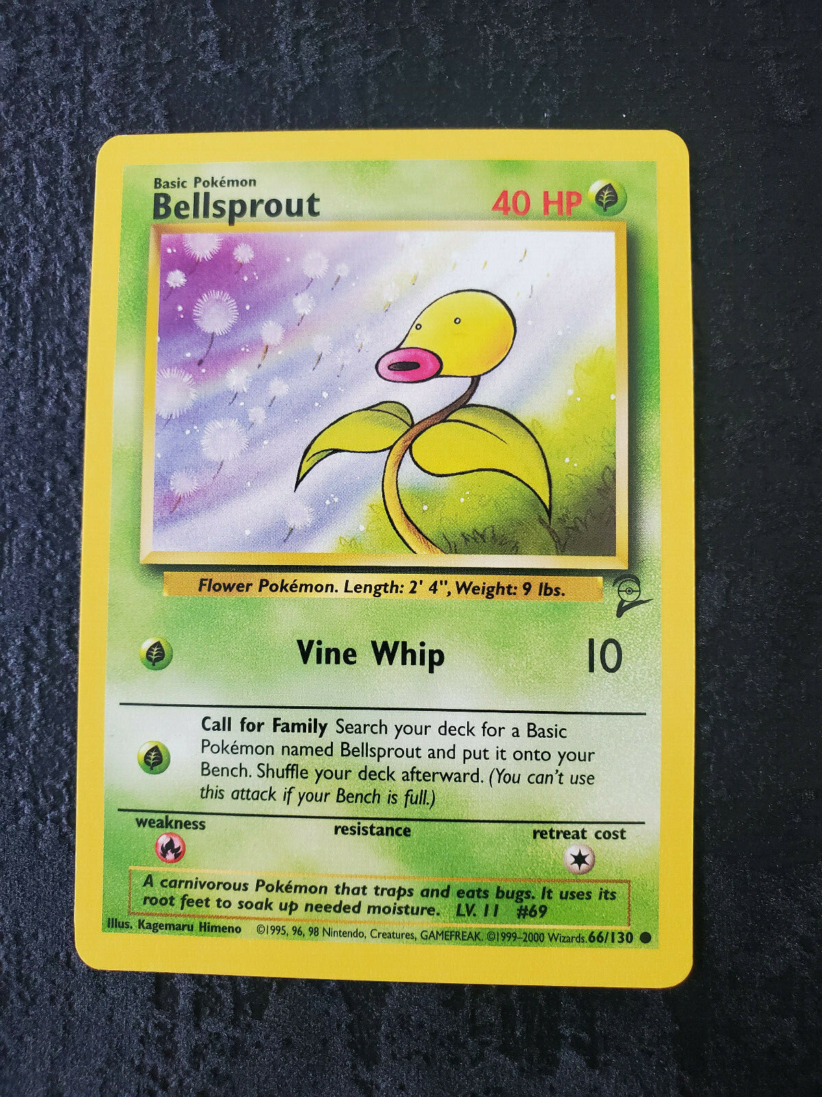 Bellsprout Pokemon Card Base Set 2 2nd Base Set 66/130 Common