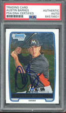 Austin Barnes Signed 2012 Bowman Chrome Prospects 1st Bowman RC #BCP184 (PSA) -