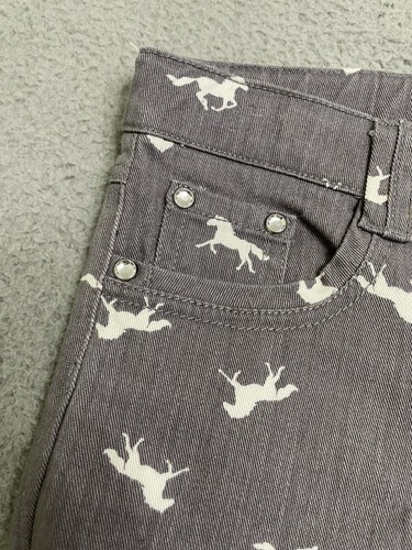 Gymboree Jeans Gray with Horse Print Size 10 girls adjustable waist pants - Picture 2 of 8