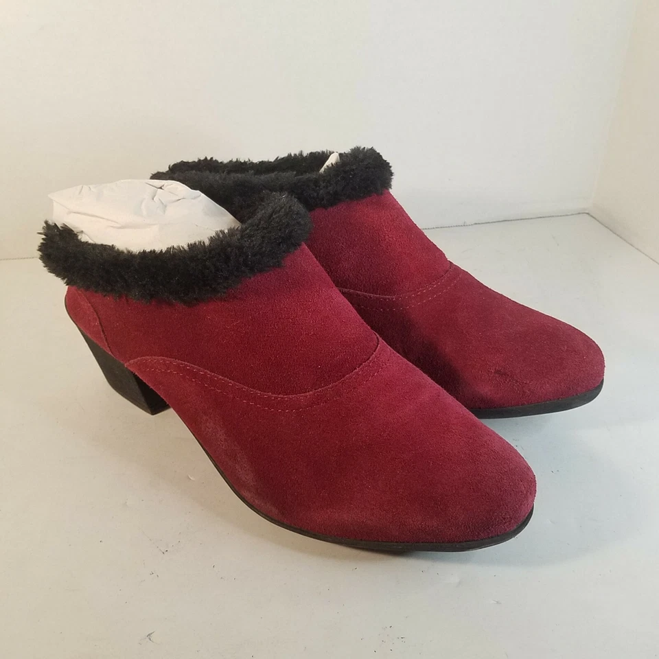 Zapato Botín Mula Sporto Nan Cuero Vino Gamuza y Piel Sintética Negro Talla 10W Foto 2 de 4