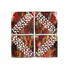 Four Squared Red Deco Wall Art