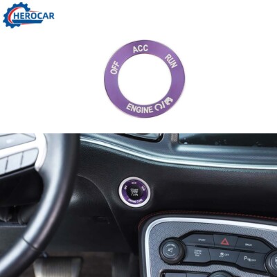  Engine Start Stop Switch Trim Ring for Dodge Challenger/Charger/Ram 1500 Purple