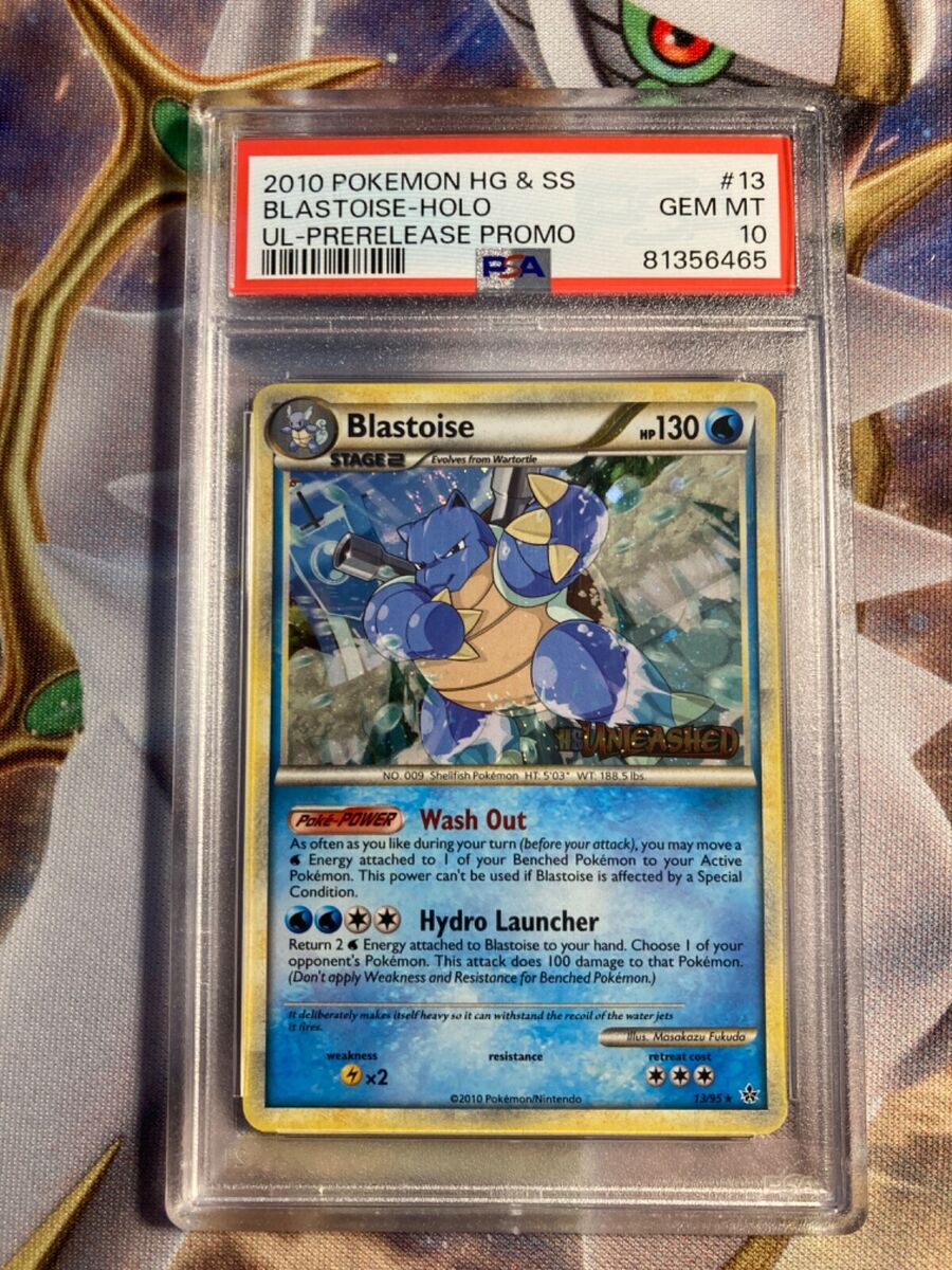 PSA 10 Blastoise 13/95 PreRelease HOLO HGSS Unleashed PROMO PSA 10 Blastoise 13/95 PreRelease HOLO HGSS Unleashed PROMO