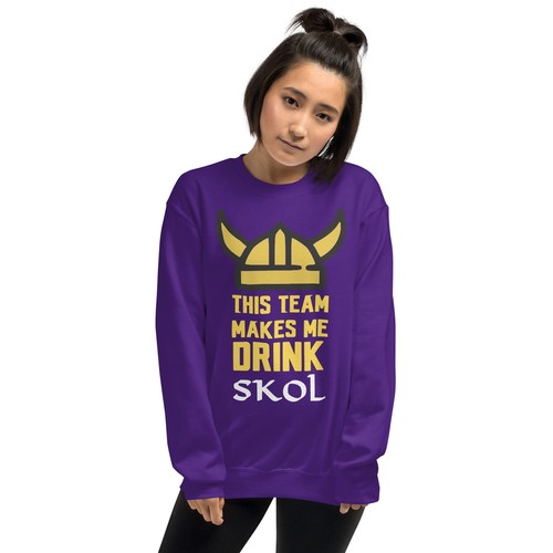 Herren Damen This Team Makes Me Minnesota Vikings Drink Unisex Sweatshirt - Bild 4 von 30
