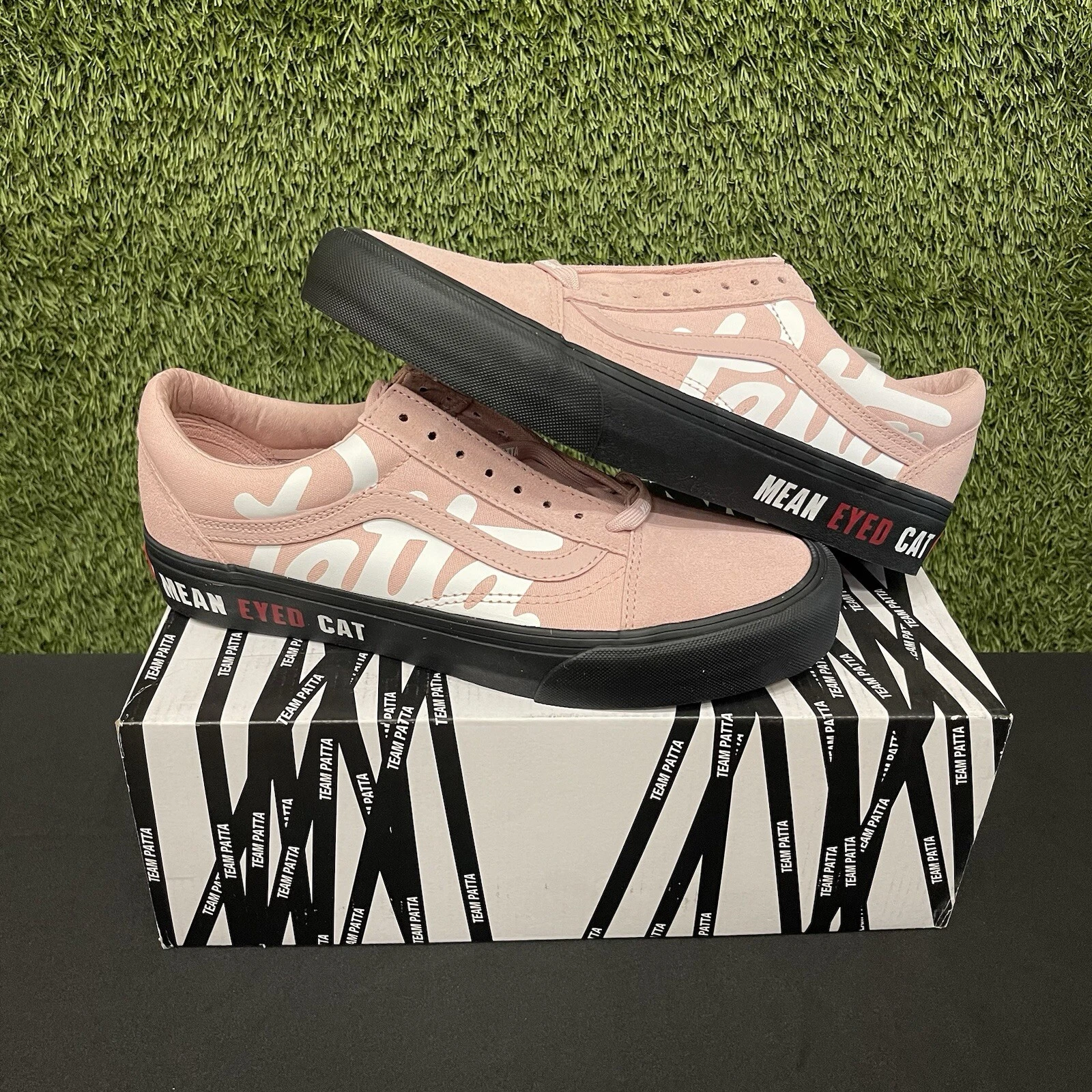 NEUF Patta Vans Vault SK8 Old Skool VLT LX homme taille 9 rose yeux moyens chat