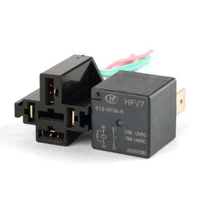 1Pce   HFV7-012-HTM-R 12VDC 70A Power Relay 4Pins With AVK01-4P Cable #WD9