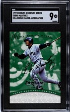 1997 Donruss Signature Series Edgar Martinez Millennium Marks Auto SGC 9