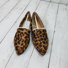 NWT A New Day Women's Micah Pointed Toe Closed Slip On Loafers Leopard Size 9