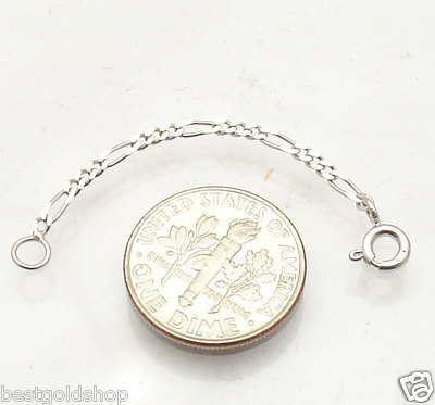 Rope Chain 14k White Gold Necklace Extender Rope Chain Figaro