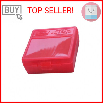 MTM 100 Round Flip-Top Ammo Box 38/357 Cal (Clear Red)