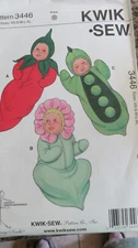 *Kwik Sew Pattern 3446 Baby Costumes Hot Pepper Flower Peapod Size XS-XL  NEW