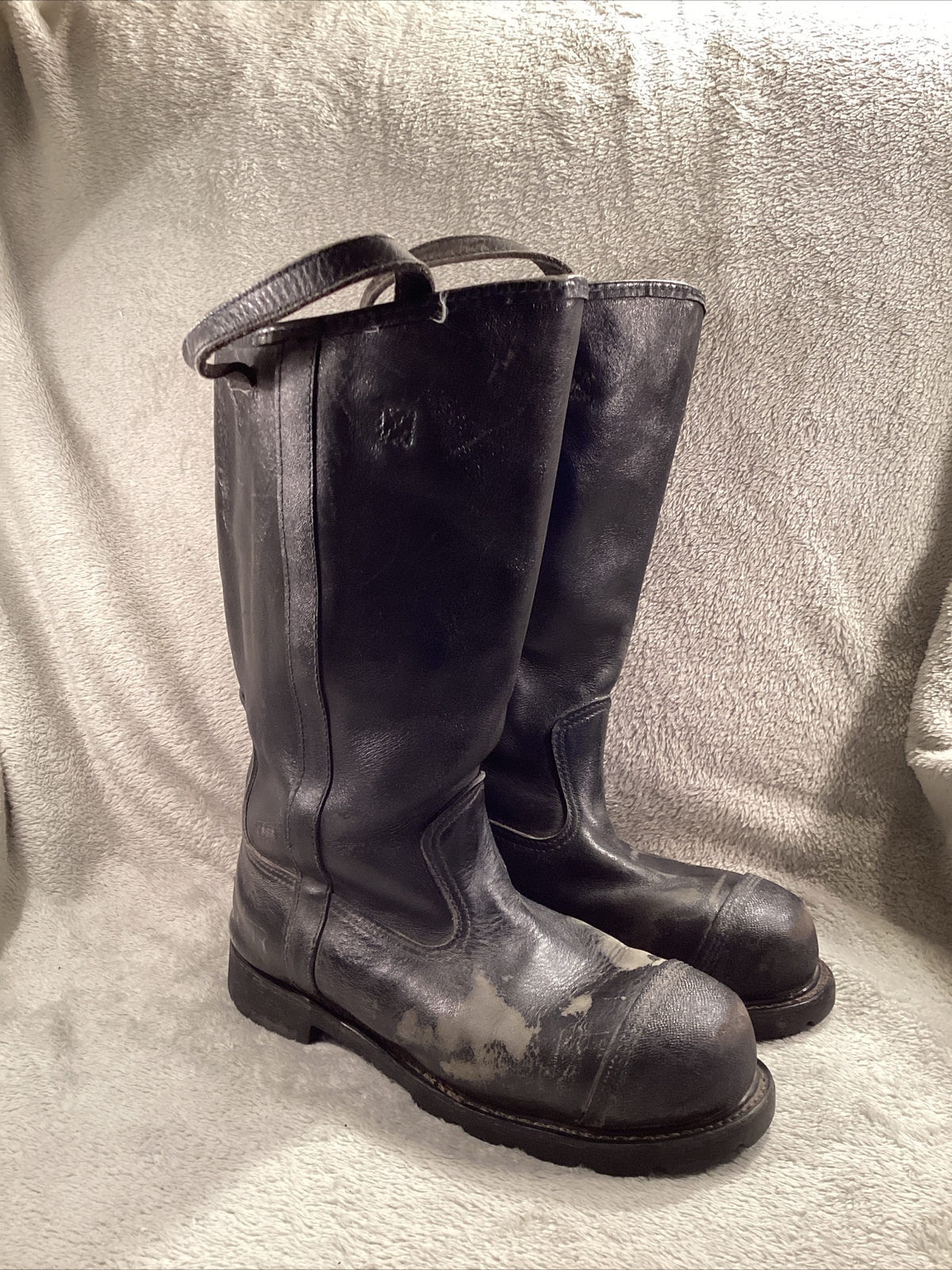 VTG Weinbrenner Vibram SympaTex Black Leather Waterproof Fire Boots USA