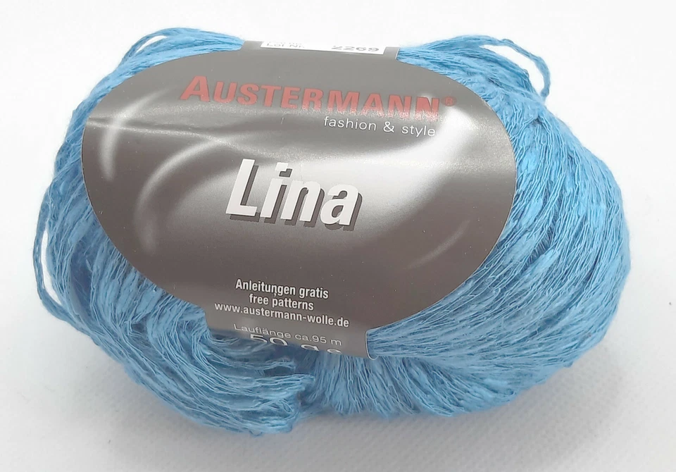(98 €/ kg): 50 g Austermann LINA, Effektgarn, Fb. 014 türkis  #5368 - Bild 1 von 1