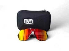 100% WESTCRAFT Sunglasses Black Frame OrangeRed Lens Silver Accent CASE INCLUDED