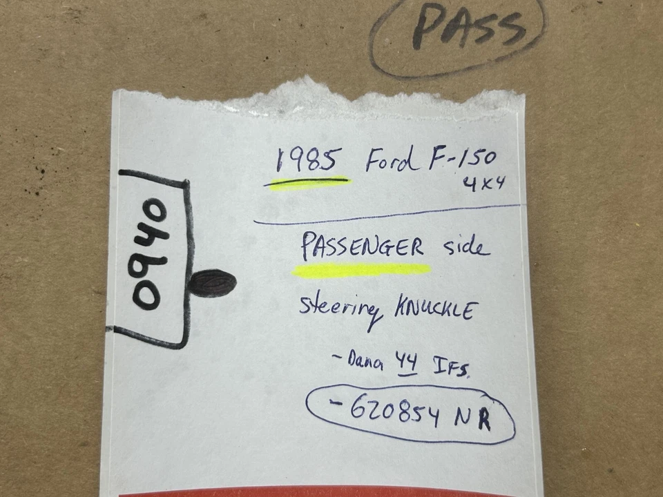 80-86 Ford F-150 - PASAJERO Dana 44 IFS delantero - nudillo de dirección derecho 620854 4x4 Foto 2 de 4