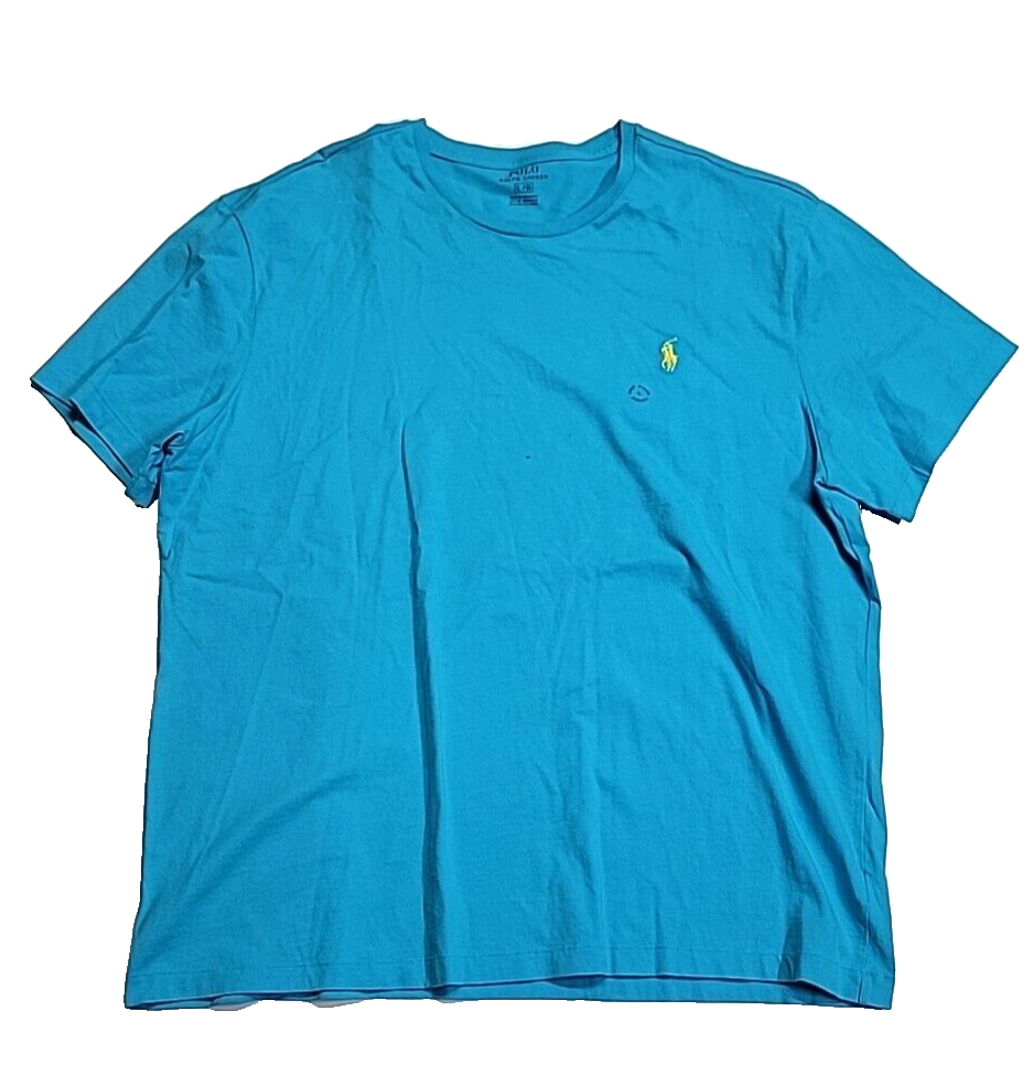 Polo Ralph Lauren blu pony logo manica corta activewear camicia uomo grande nuova con etichetta