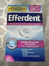 Efferdent Anti-bacterial Denture Odor Cleanser 126 Tablets...