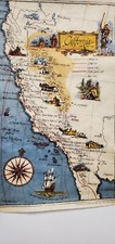 VINTAGE ILLUSTRATED MAP OF EARLY CALIFORNIA H...