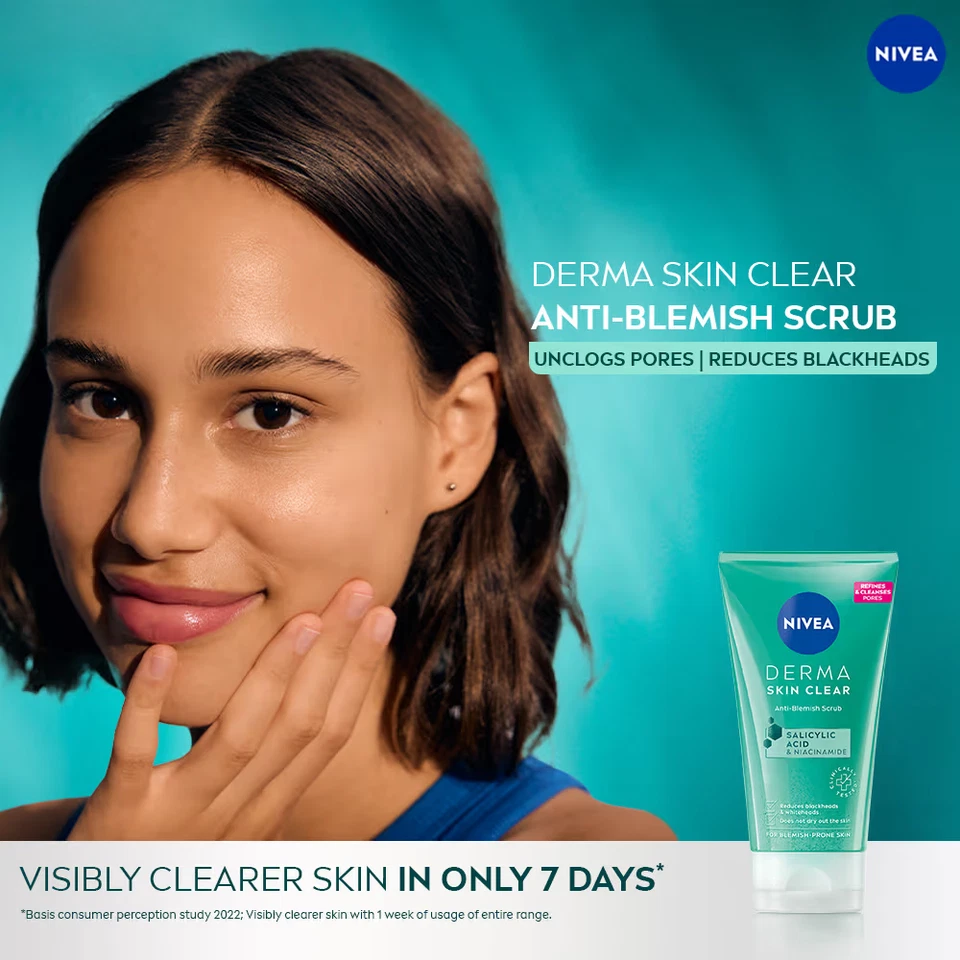 Nivea Face Derma Skin Clear Anti-Blemish Scrub - 150 ml - Image 2 of 4