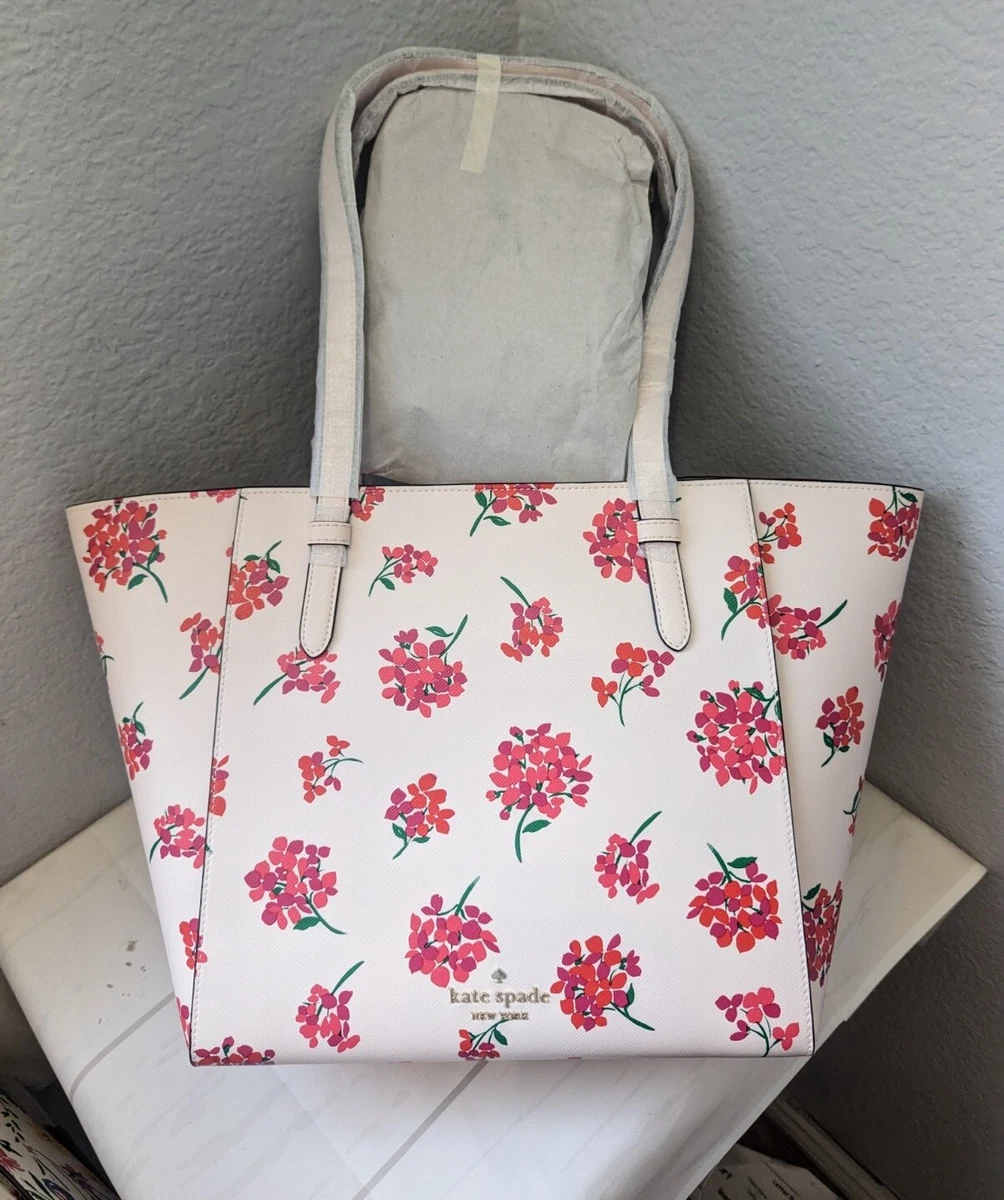 Kate Spade Becca Coastal Floral Print Large Tote Peach Multi