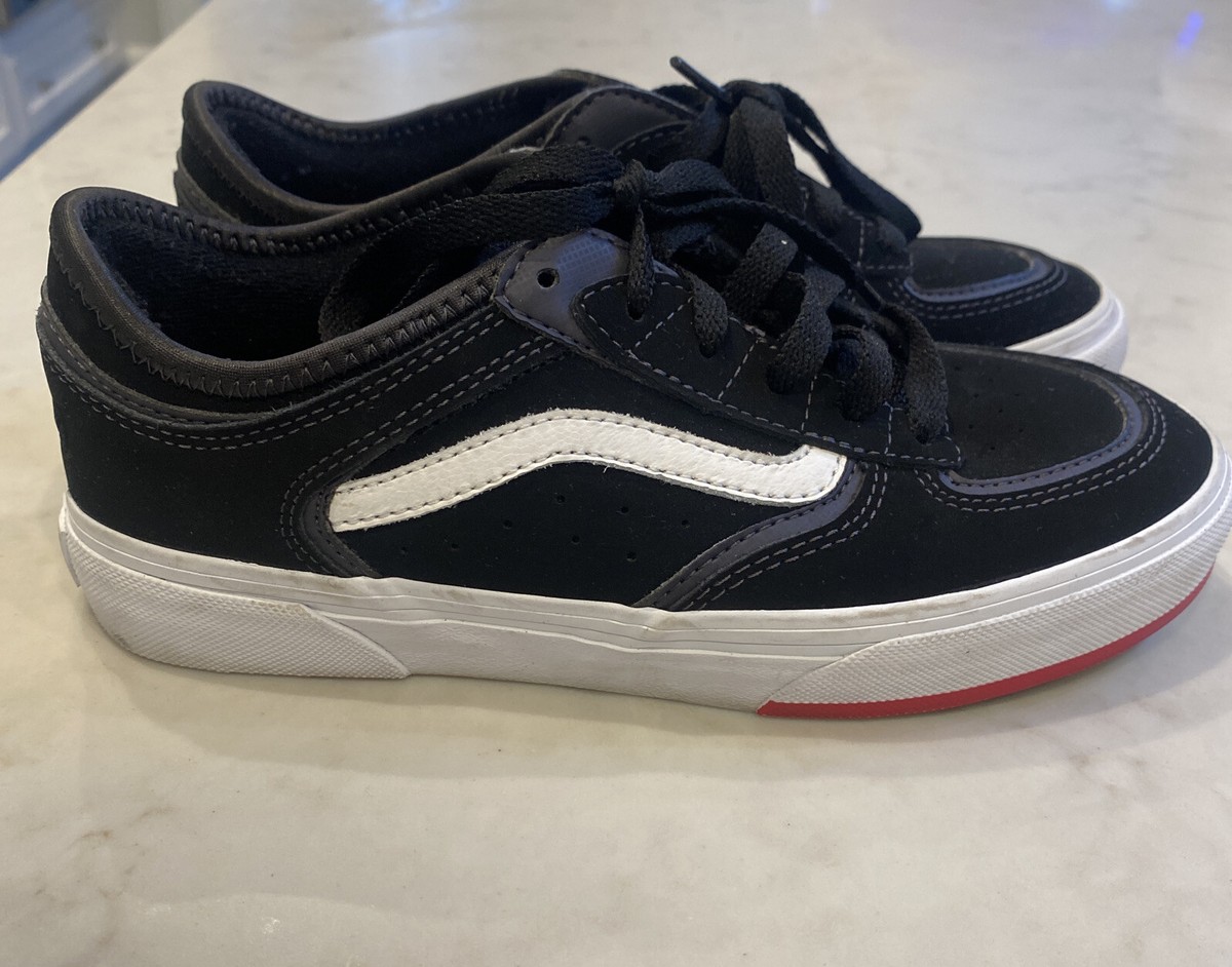 Vans Classic Off the Wall Rowley Black White Skate Shoe Boys Size