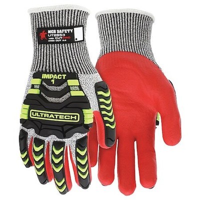 Mcr Safety Ut2953l Coated Gloves, Synthetic/Glass, ,Sandy Palm, Knit,