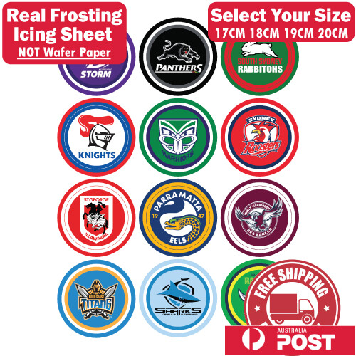 NRL Cupcake Edible Image Cake Topper Round Frosting Icing Party Decoration eBay