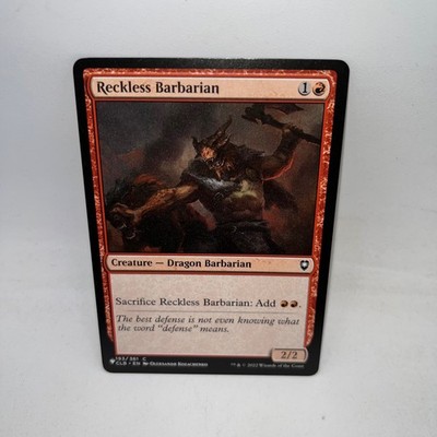 Reckless Barbarian 193 Common Commander Legends: Battle for Baldur's Gate LP