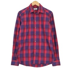 Et n Vintage Plaid Business Shirt Slim Fit Button-Up Size 15 38