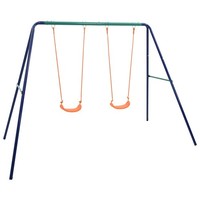 Schaukelset 2 Sitze Stahl Schaukelgestell SchaukelgerüSt Kinderschaukel vidaXL