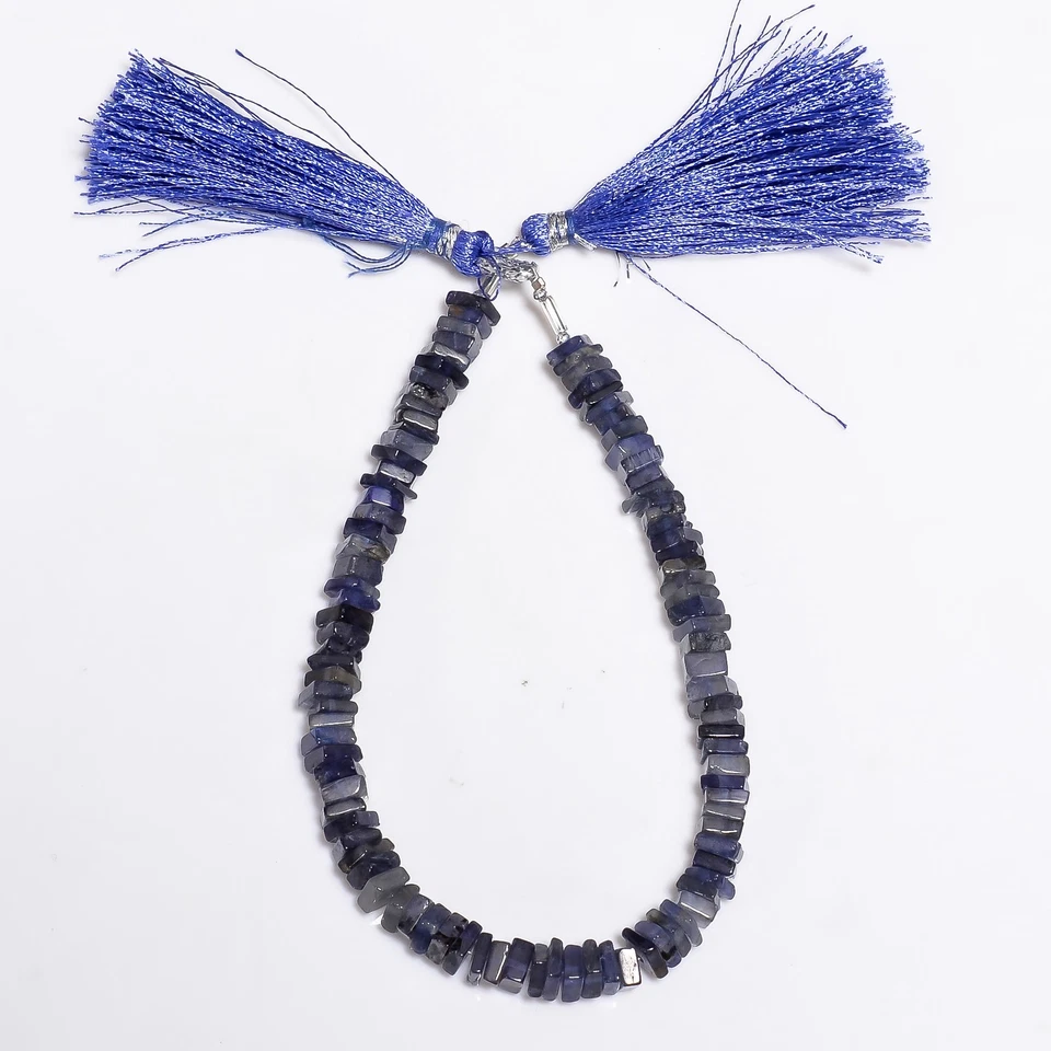 100% Natural Iolite Gemstone Square Shape Smooth Beads 5X5mm Strand 8" AB-458 - Image 2 of 3