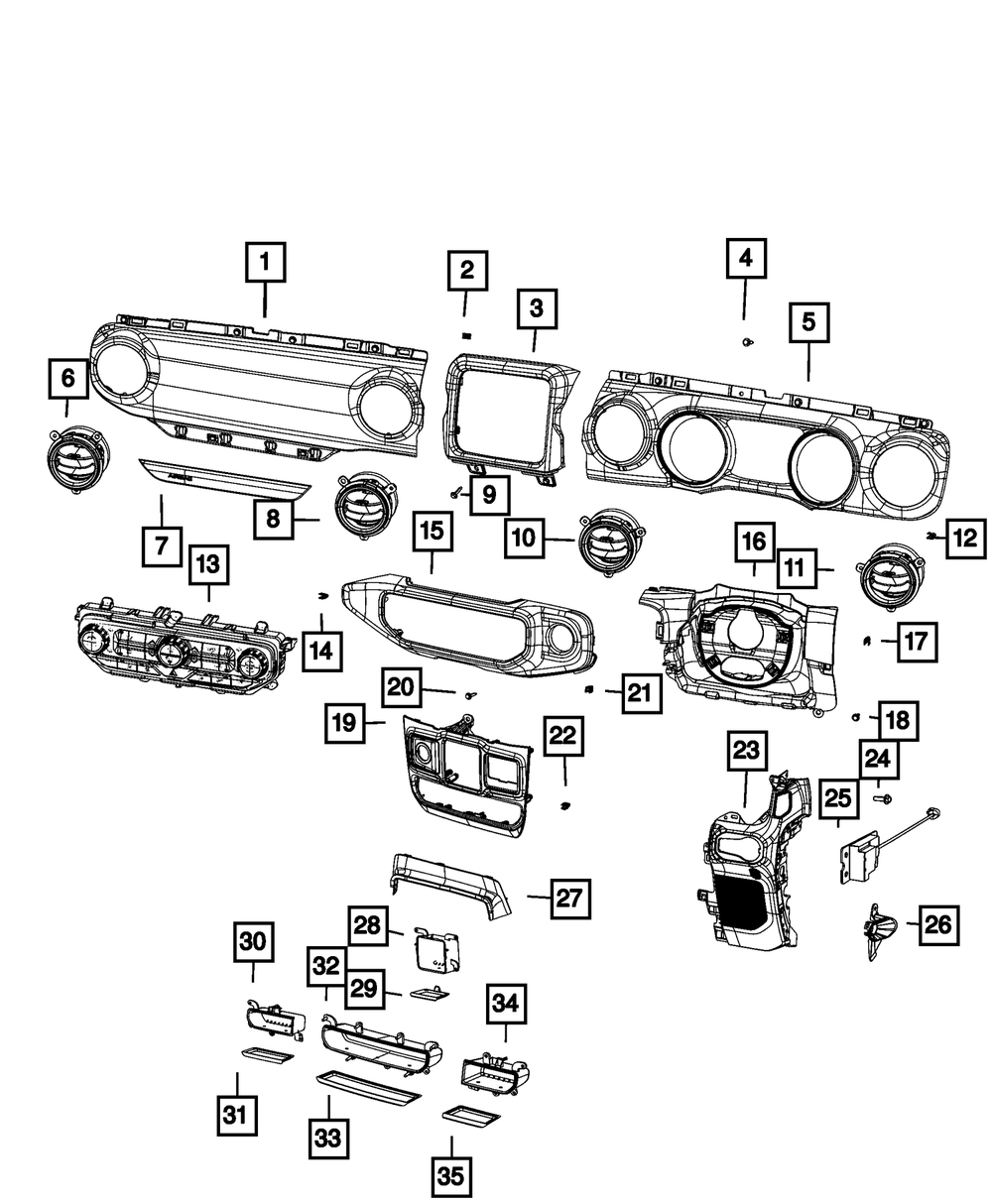 Genuine Mopar Center Stack 7EU97DX9AA