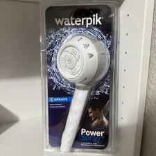 Waterpik PowerSpray+ White. 6 Settings. Handheld Showerhead