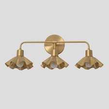 Triple Flower Vanity Brass Wall Sconce Modern...