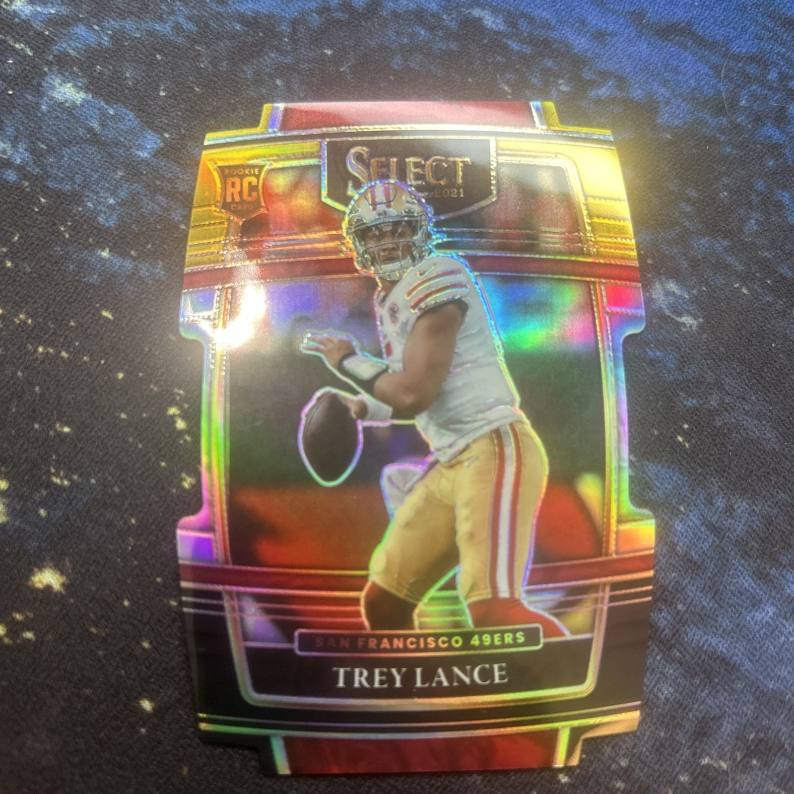 2021 Panini Select - Concourse Trey Lance #45 Black & Gold Prizm Die-Cut (RC)