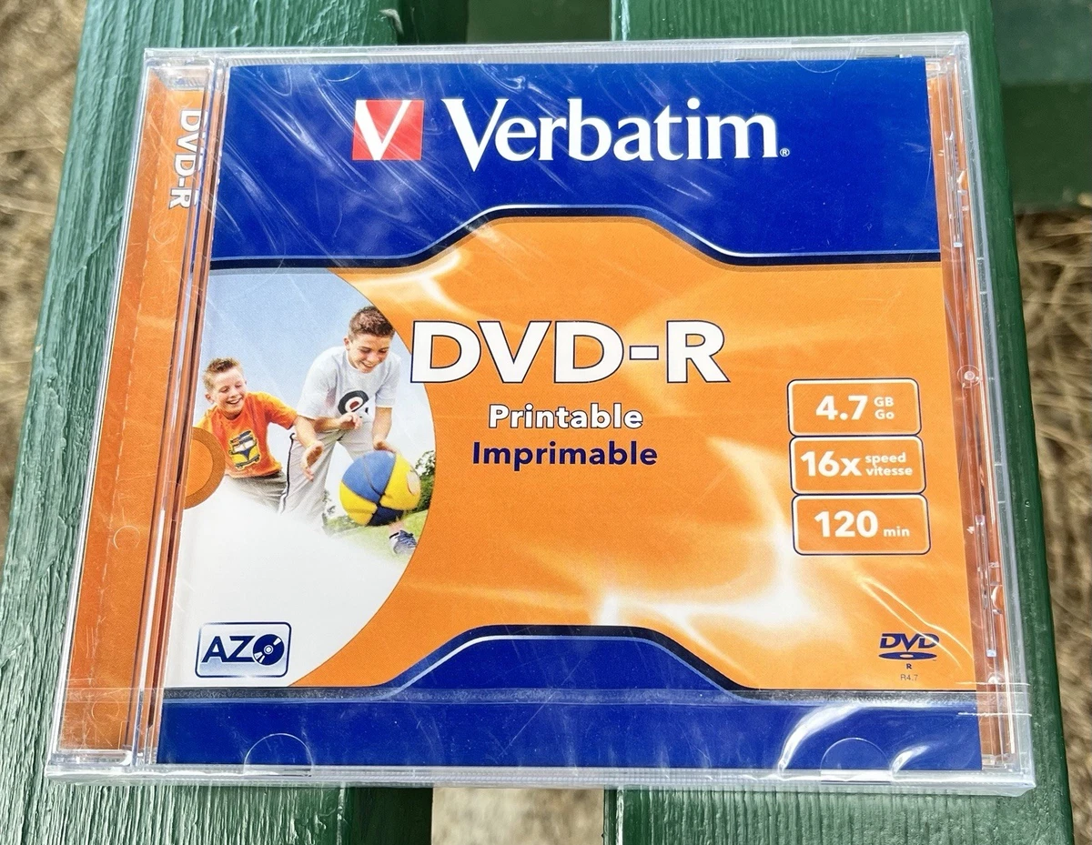 New Sealed Verbatim DVD-R Recordable 4.7GB 16x Speed 120 Min Blank Disc