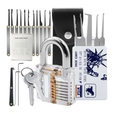 1 Set Lock Picking Kit Tubular Lock Picking Training Set Waterproof Metal