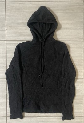 Naadam 100% Cashmere Hoodie Sweatshirt Pullover Black Women s Size Medium (Hole)